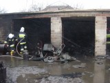 Pożar garażu w Łagiewnikach