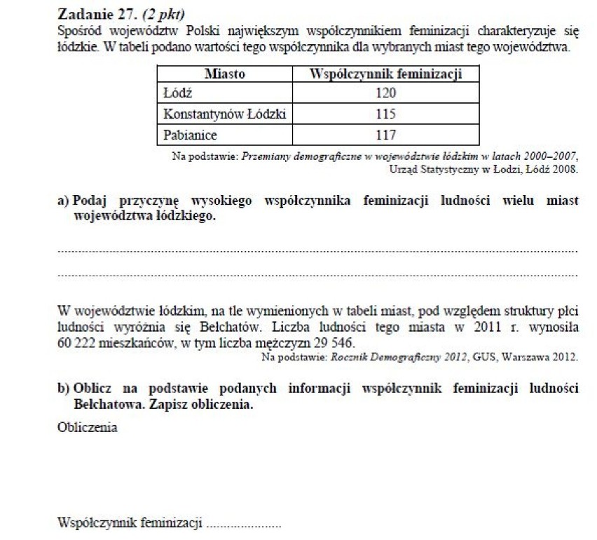 GEOGRAFIA MATURA 2013 ODPOWIEDZI ARKUSZE - maj 2013