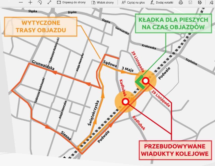 Chrzanów. Wiadukt na ul. Krakowskiej zostanie zamknięty w czwartek 21 stycznia. Wytyczono objazdy [ZDJĘCIA]