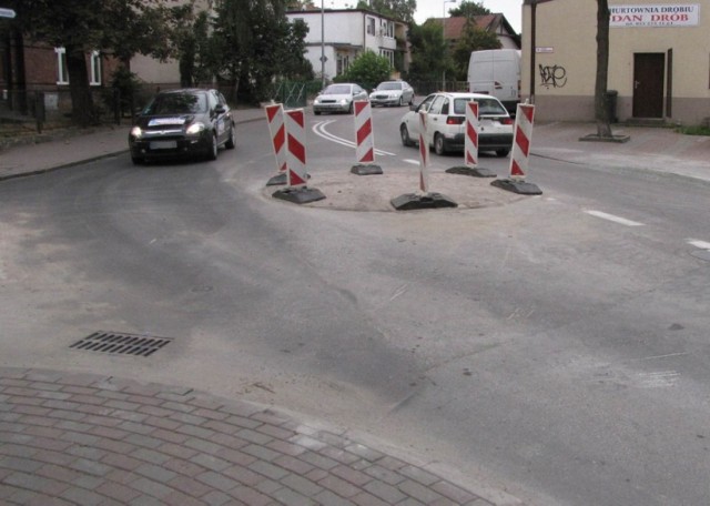 Zdjęcie wysepki na ul. Konopnickiej w Malborku zaraz po wybudowaniu