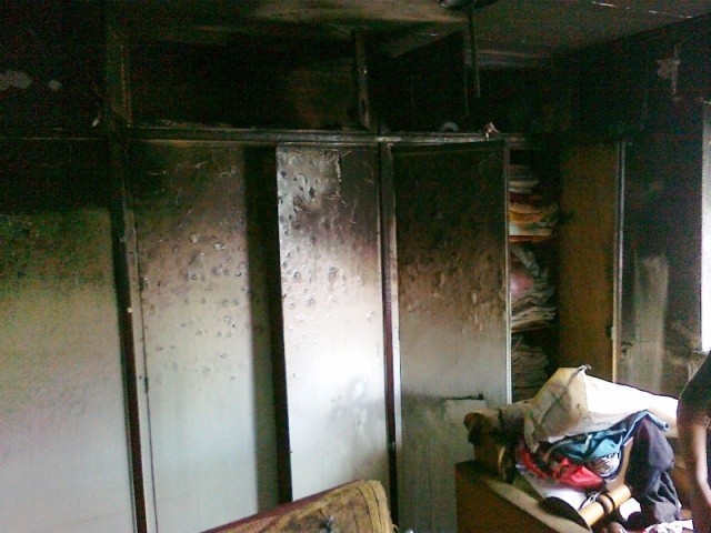 Pożar mieszkania w Chodowie