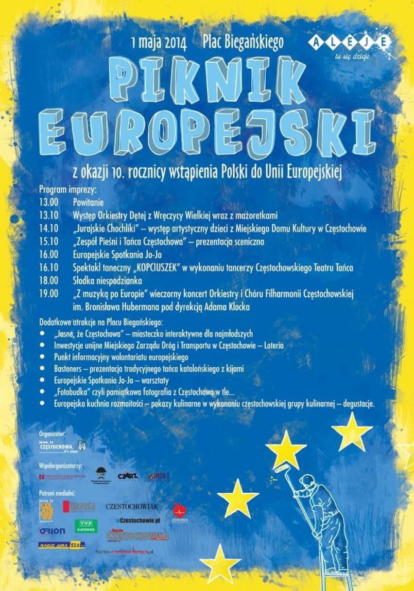 Piknik Europejski w Częstochowie odbędzie się 1 maja na Pl....