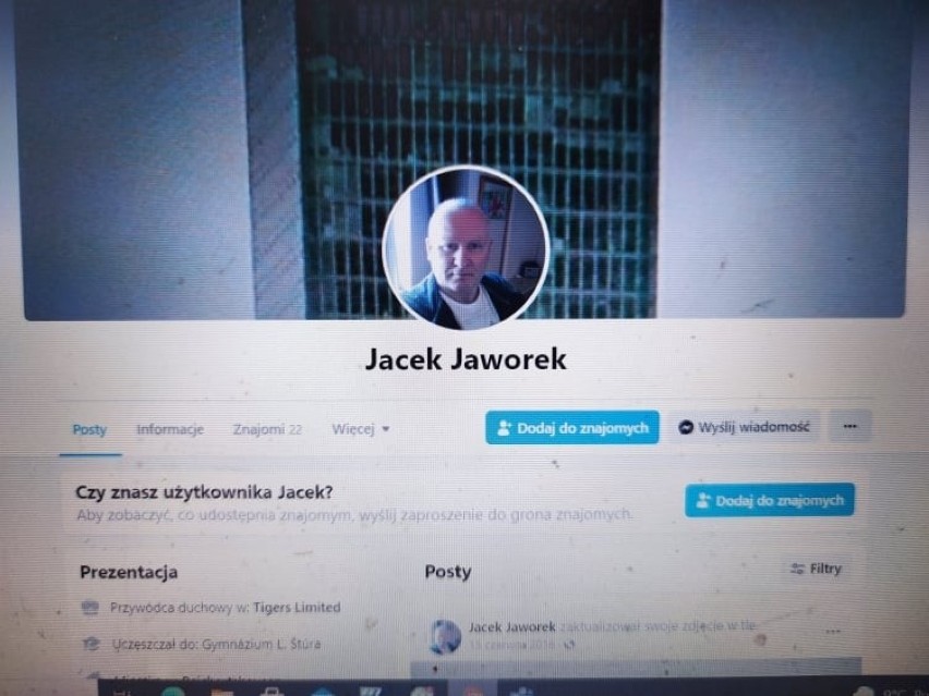 Jacek Jaworek na Facebooku. Wiele wskazuje, że poszukiwany...