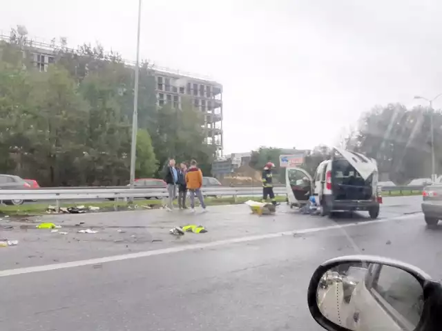 Do wypadku doszło na trasie Katowice - Sosnowca tuż za węzłem Bagienna
