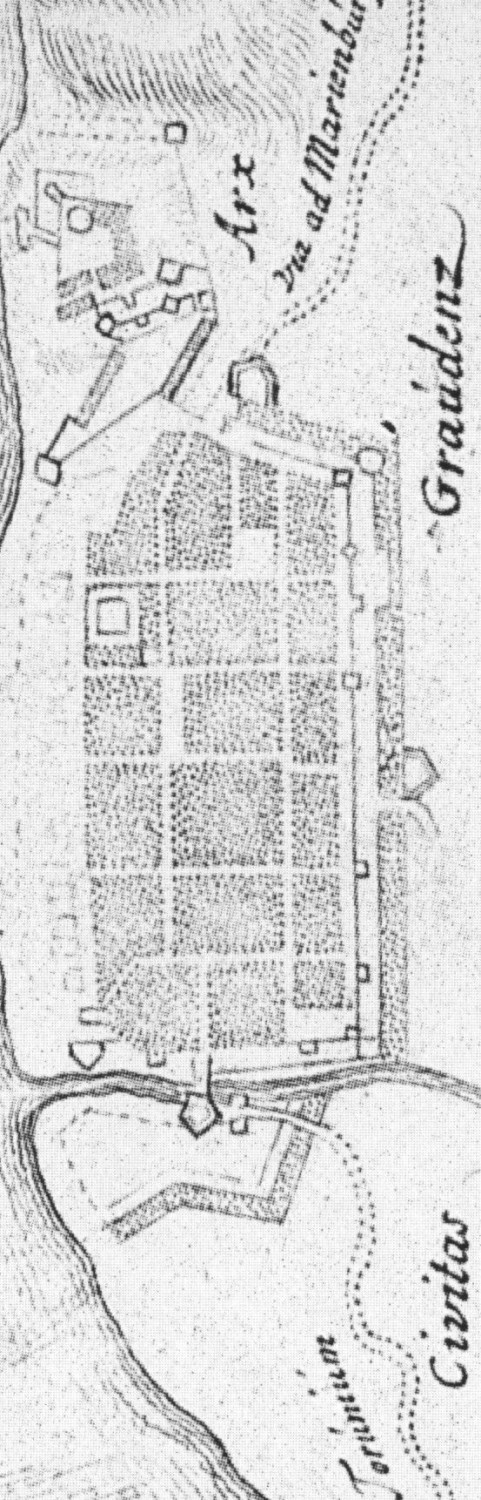 Rys. 125. Plan z ryciny Dahlberga, 1656 r.