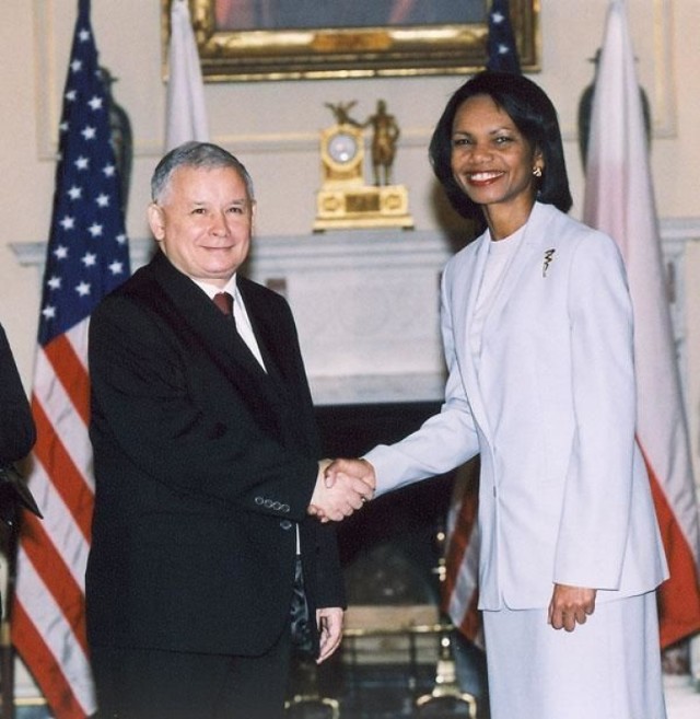 C. Rice and J. Kaczyński in 2006