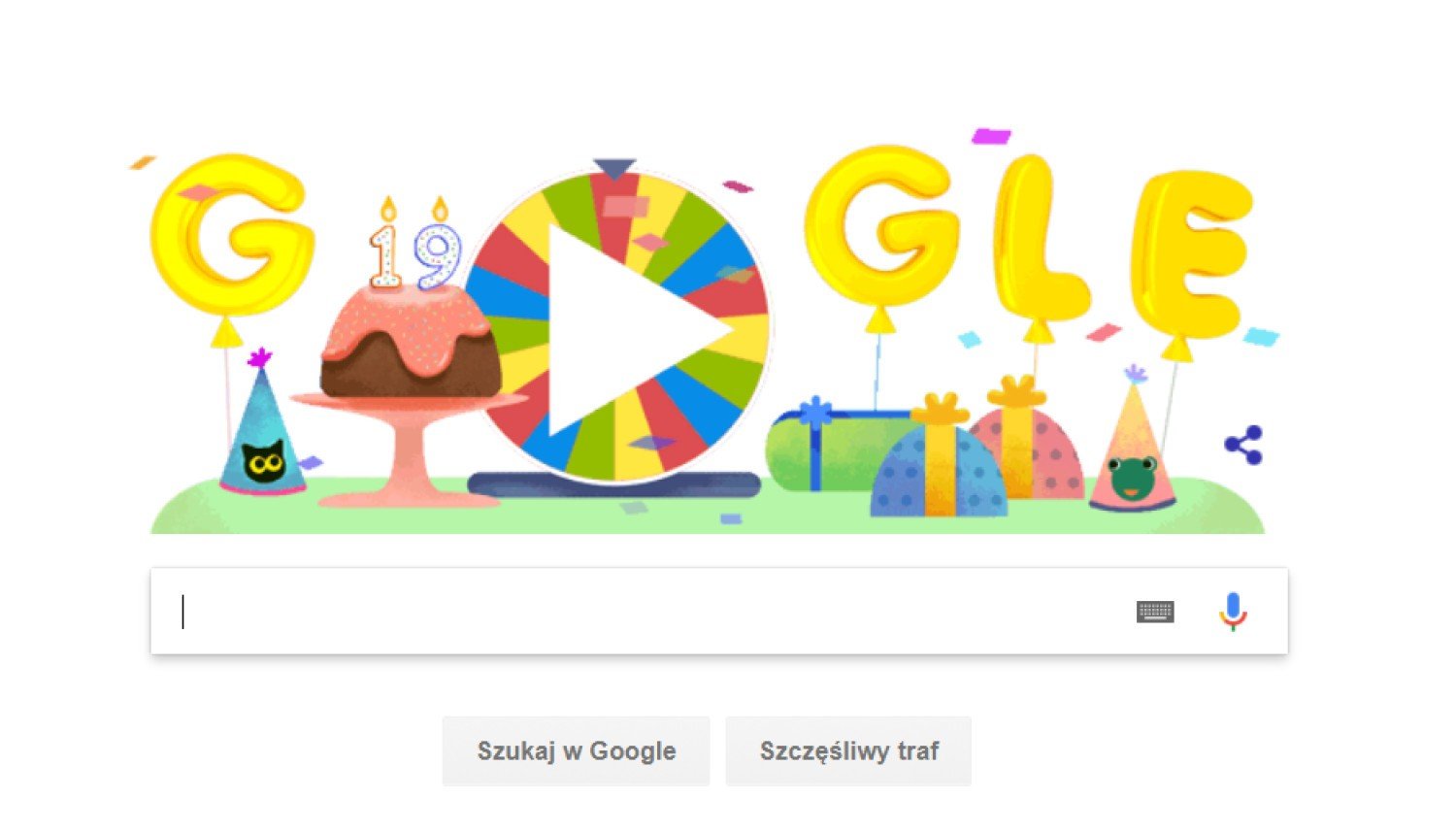 Urodzinowe koło fortuny Google. Google dało Doodle z okazji urodzin |  Bydgoszcz Nasze Miasto