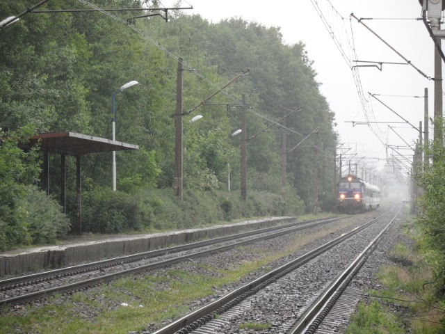 Czekamy na pociąg z Tychów do Bierunia