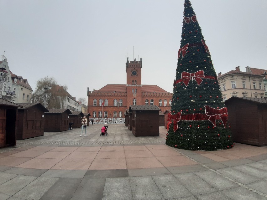 Drewniane domki na placu Wolności w Szczecinku już czekają...