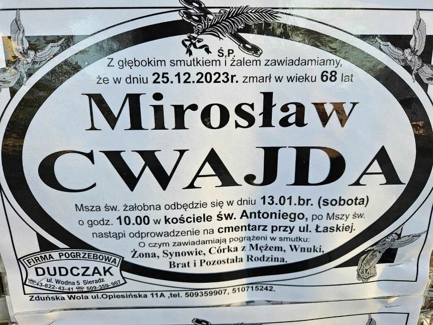 Ostatnie pożegnanie  Mirosława Cwajdy, wieloletniego...