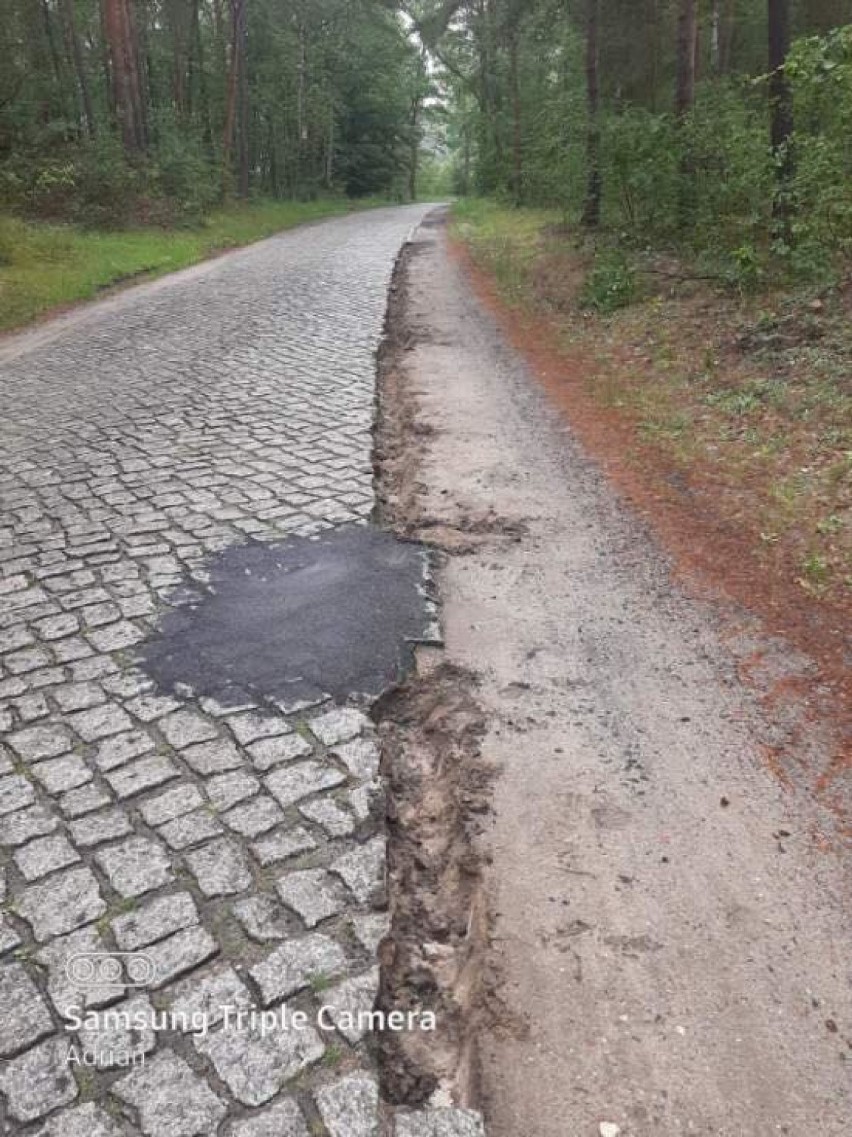 33 metry kostki granitowej zniknęło z drogi do Siodła.
