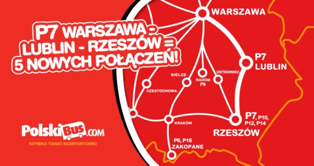 Polski Bus uruchamia nowe połączenia z Lublina do Warszawy i Rzeszowa