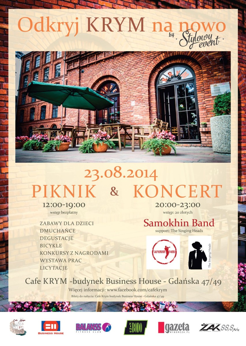 Cafe-Bistro "Krym" zaprasza na piknik i koncert 23 sierpnia.