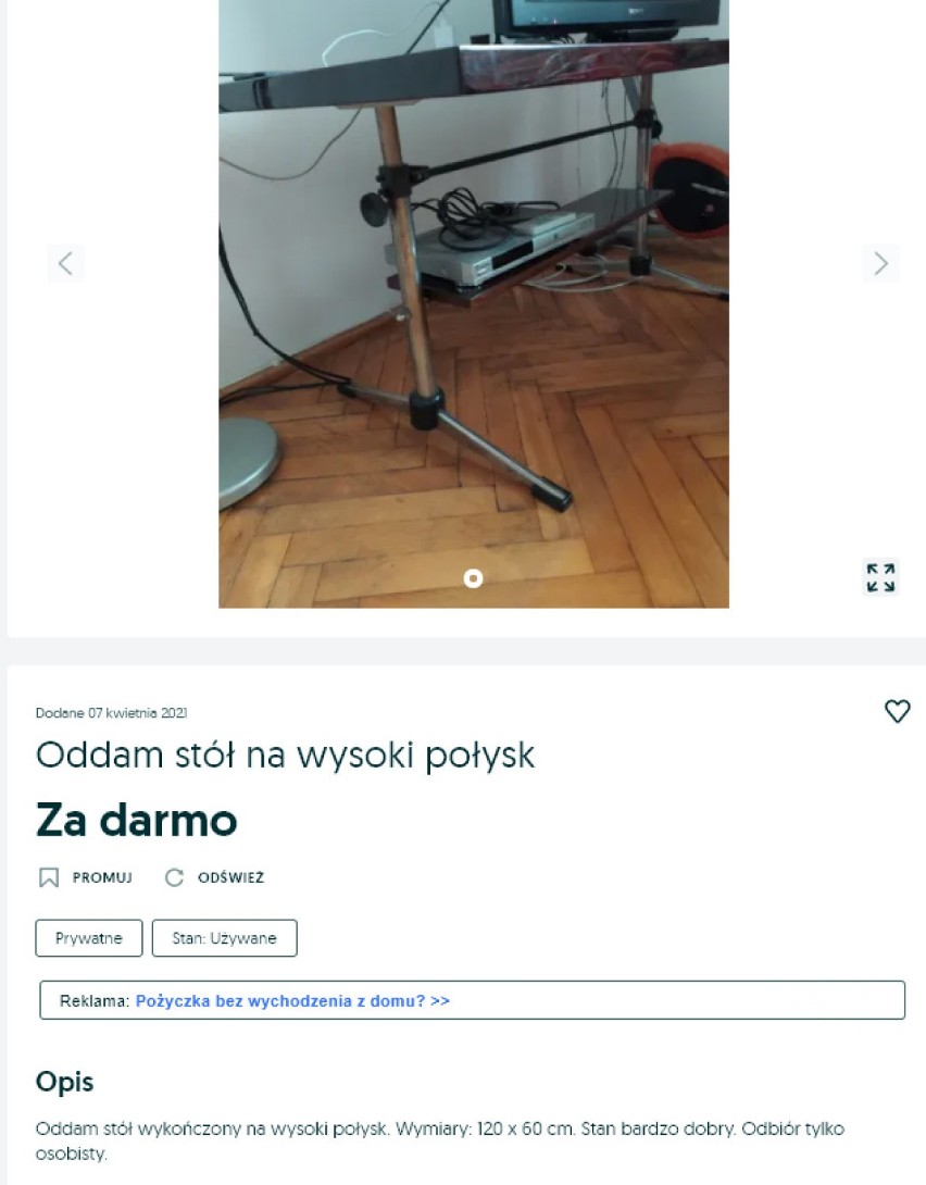 Oświęcim. Wersalki, fotele, meblościanki i wózki dla dzieci - to mieszkańcy oddają za darmo na OLX. Zobaczcie zdjęcia              