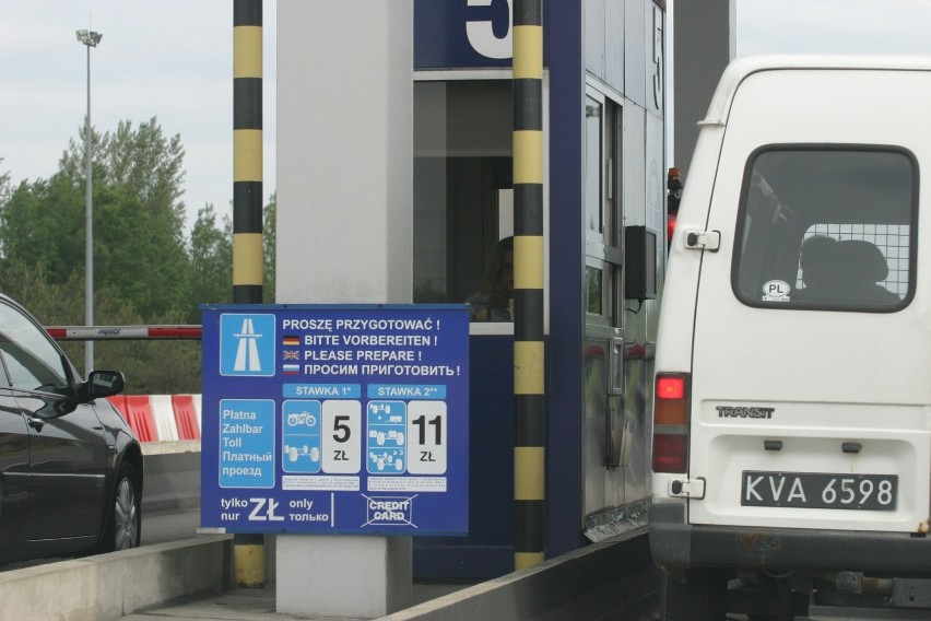 Autostrada A4 do Krakowa, lato 2004. Ceny:  5 zł na bramce