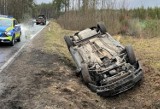 Dachowanie audi na trasie Orzysz-Ełk         