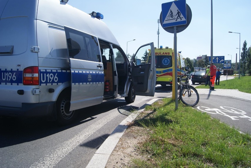 Potrącenie rowerzysty na ulicy Piłsudskiego w Kaliszu