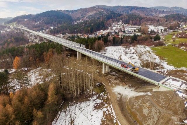 Budowa tzw. obejścia Węgierskiej Górki w grudniu 2023 roku