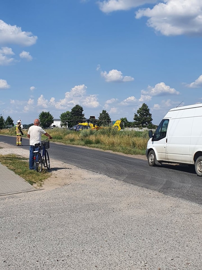 Gmina Gniezno. Wypadek na budowie. Mężczyzna trafił do...