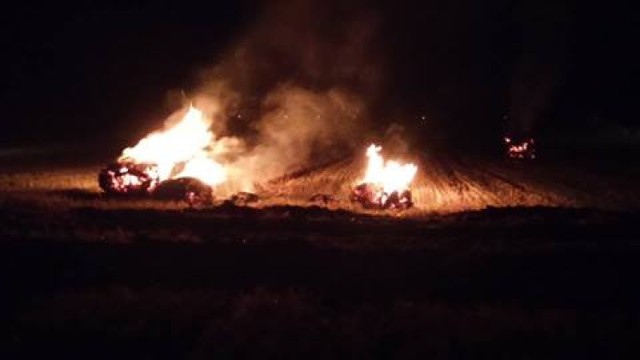 Pożar słomy w Karszewie