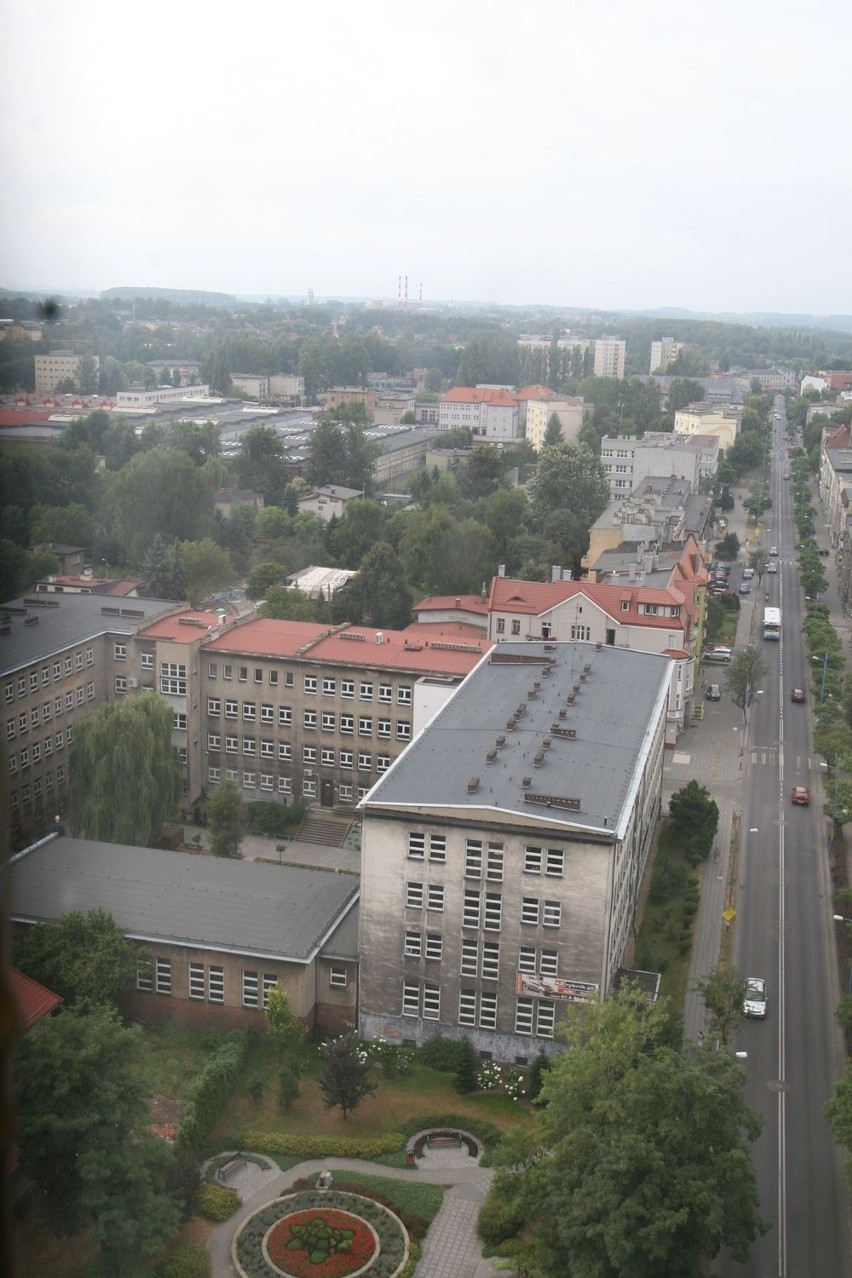 Bazylika Rybnik: widoki z tarasu na wieży.