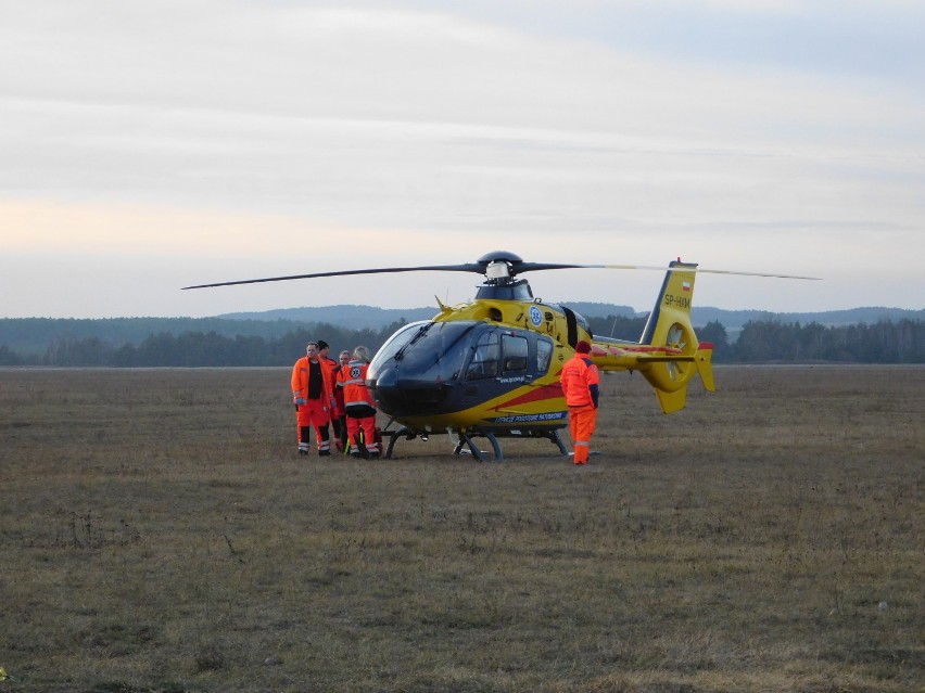 Wypadek na lotnisku w Pile