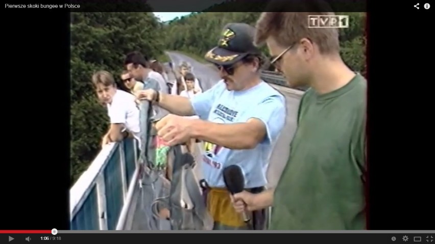 Skoki bungee - jedne z pierwszych były pod Żywcem [WIDEO z lat 90']