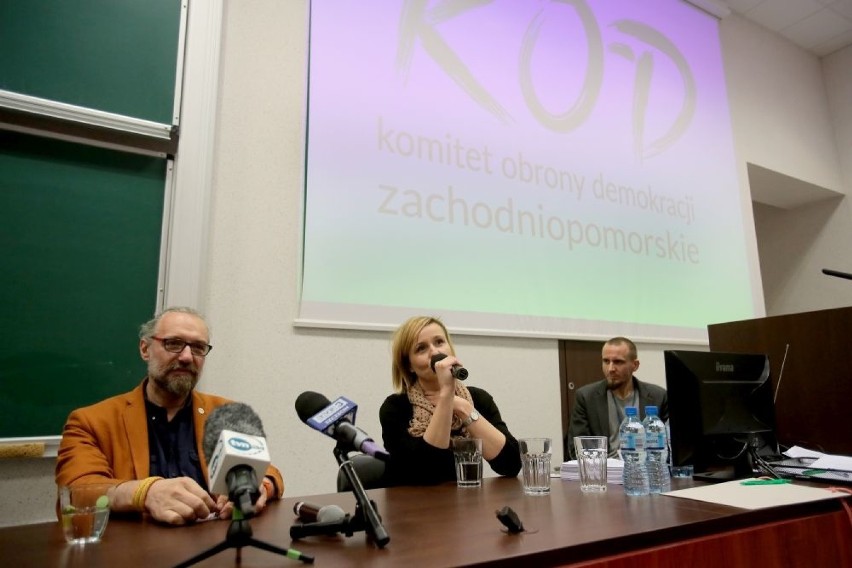 Założyciel KOD, Mateusz Kijowski na spotkaniu w Szczecinie [zdjęcia]