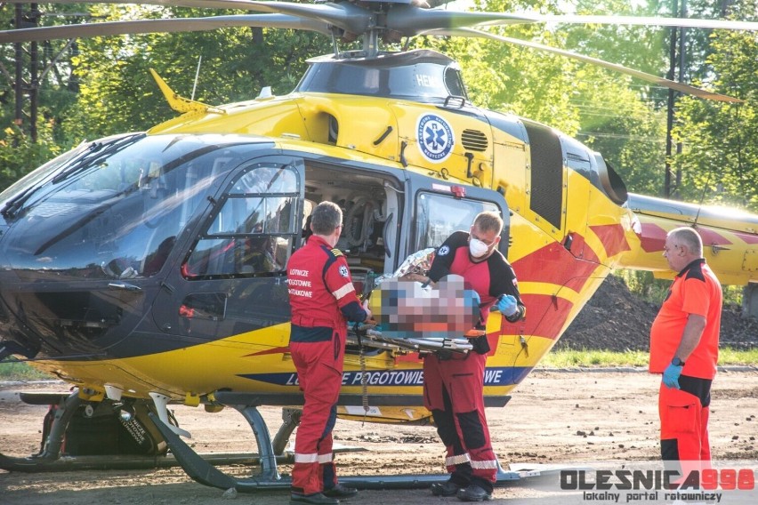 Atak nożownika w Oleśnicy? Lądował śmigłowiec Lotniczego Pogotowia Ratunkowego