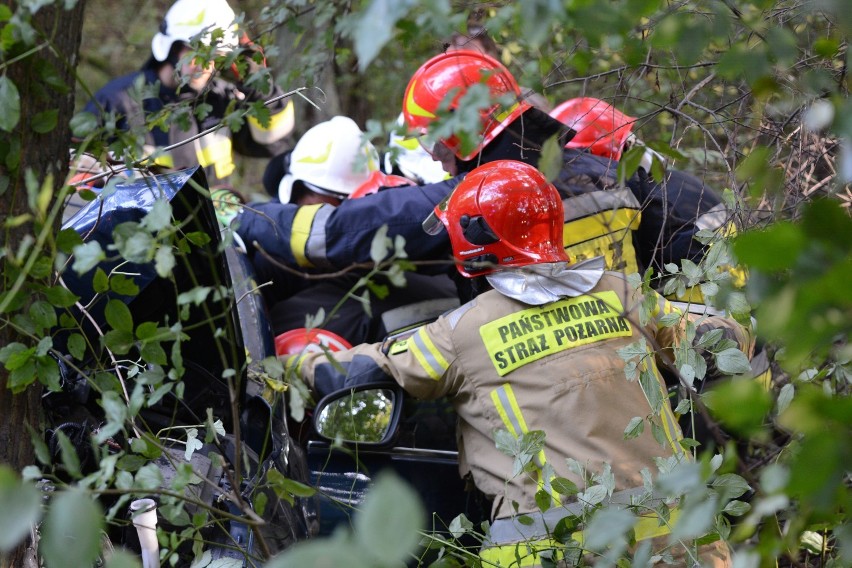 Poważny wypadek w Wielkich Lniskach pod Grudziądzem