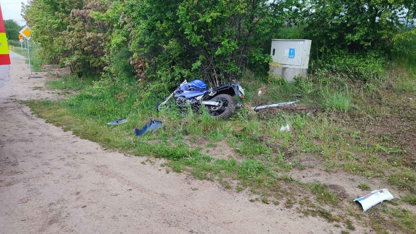 Wypadek motocyklisty w Leśniewie - 29 maja 2022