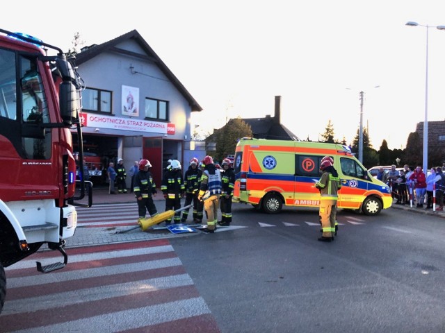 Wypadek na rondzie w Komprachcicach