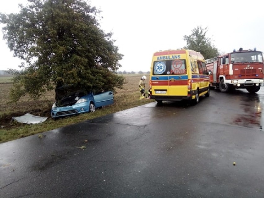 Z weekendu: wypadek pod Skorzęcinem. Auto wypadło z drogi 