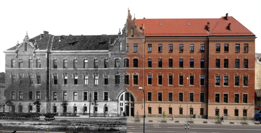 Collegium Godlewskiego przed i po rozbudowie w latach 60. XX...