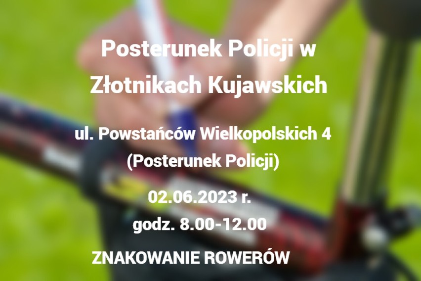 Znakowanie rowerów przez policję w powiecie inowrocławskim w...