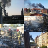 Pożar przy ul. Kominka w Legnicy. Płonęły opony i śmieci [NOWE ZDJĘCIA]