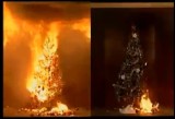 Zobacz jak szybko może spłonąć świąteczna choinka [film]