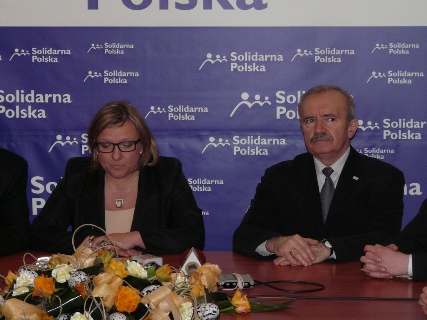 Krzysztof Maciejewski i Beata Kempa na konferencji Solidarnej Polski w Radomsku