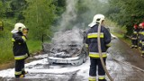 Międzybrodzie Żywieckie. Pożar samochodu na ul. Górskiej, w kierunku góry Żar [ZDJĘCIA]