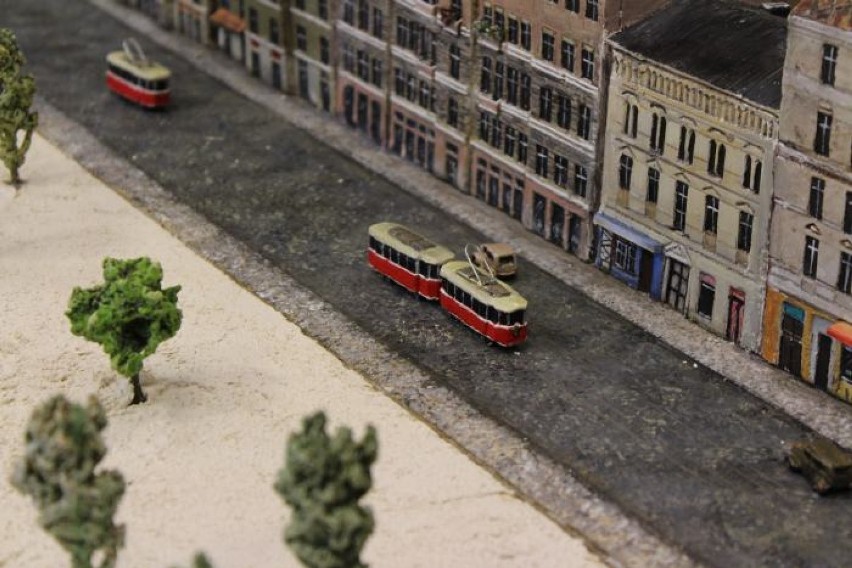 Miniaturowe drzewa, samochody i tramwaje. Do tego z...