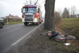 Wypadek w Świerkocinie. Nietrzeźwy rowerzysta zderzył się z samochodem [zdjęcia, wideo]