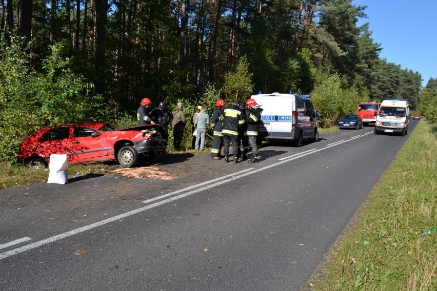 Dachowanie samochodu między Sokolem a Kiełpinkiem