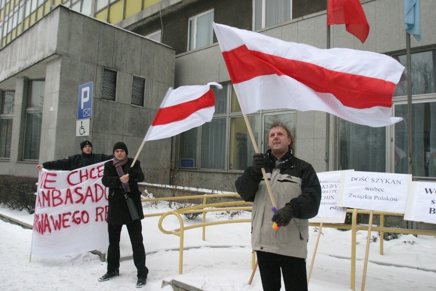 "Wolność słowa na Białorusi". Manifestacja w Legnicy, zobaczcie zdjęcia