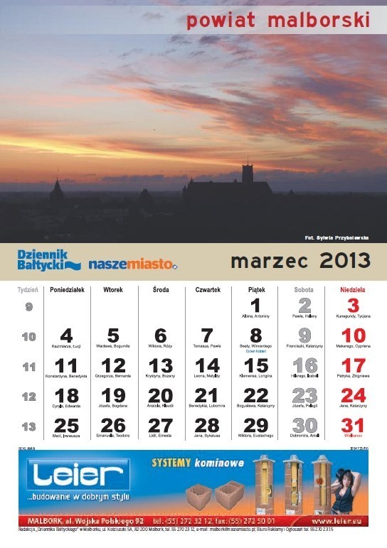 Powiat malborski. Stwórzmy razem ścienny kalendarz na 2014 rok. Przyślij swoje zdjęcia