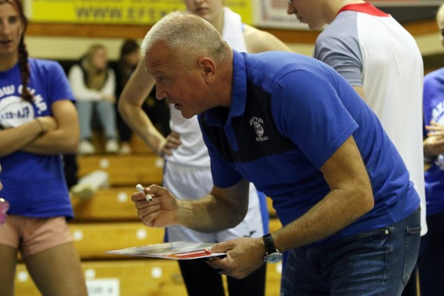 Dariusz Maciejewski z AZS AJP Gorzów na sparingu z AZS Politechnika Poznań