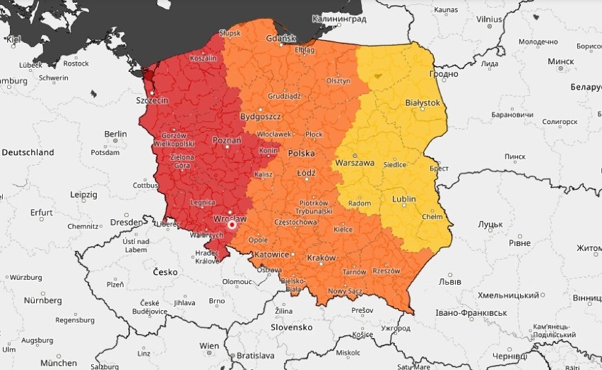 Pilne! Silna wichura nadciąga nad Polskę. Alert RCB i ostrzeżenie IMGW trzeciego stopnia dla Legnicy i powiatu legnickiego [16.02]