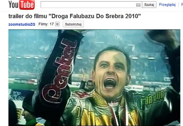 Screen z YT filmu  Marcina Iszczka "Droga Falubazu do Srebra"