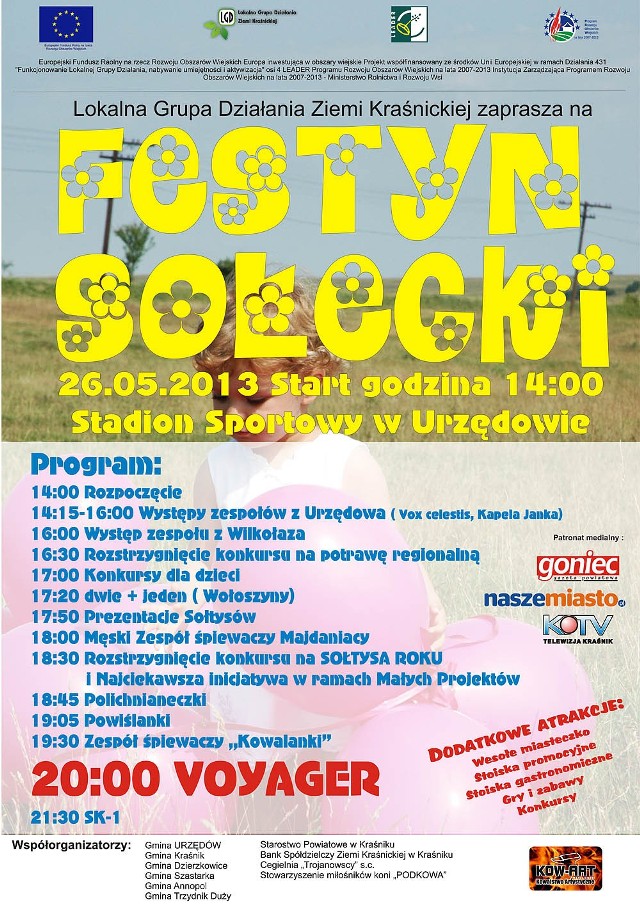 Festyn Sołecki 2013 odbędzie się w Urzędowie.