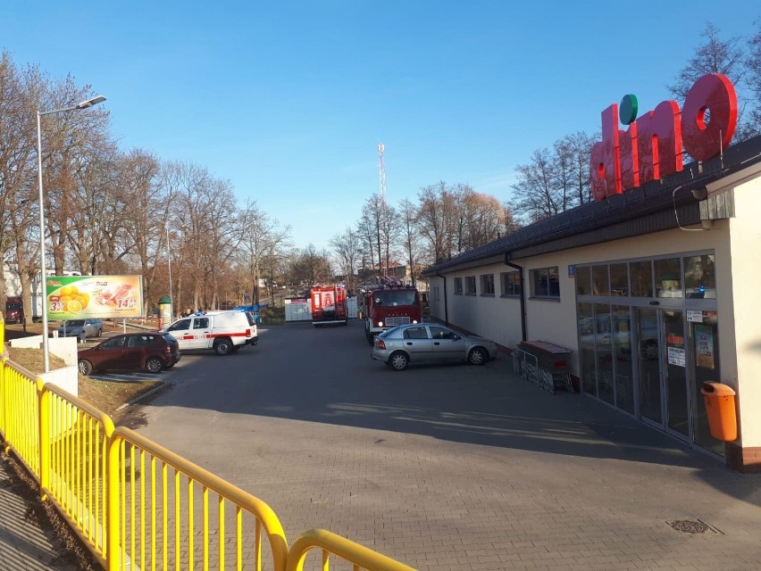 Strażaków wezwano do pożaru marketu Dino w Chrzypsku Wielkim