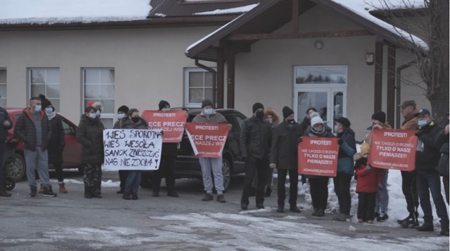 1 lutego protestowali mieszkańcy Zabłociec.